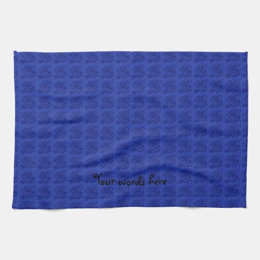 Dark blue rose pattern towels