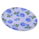Dark Blue Roses - lilac purple flower patten plate plates