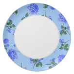 Dark Blue Roses pattern blue & white floral plate plates