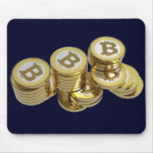 Dark blue rug for mouse with BITCOIN - M4 Mouse Pads