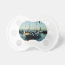 Dark Blue Sloop Leaving Harbor Pacifier