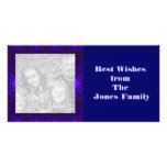 dark blue star abstract personalized photo card