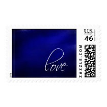 Dark blue swirl love Wedding Postage stamps