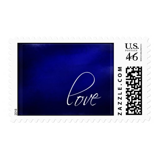 Dark blue swirl love Wedding Postage