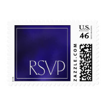 Dark blue swirl RSVP stamps
