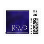 Dark blue swirl RSVP Postage
