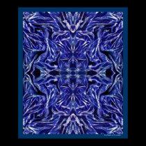 Dark Blue Symmetrical Abstract Design Kaleidoscope posters