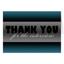 Dark Blue "Thank you for the interview" Card