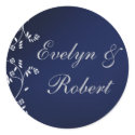 Dark blue wedding stickers sticker