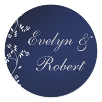 Dark blue wedding stickers stickers