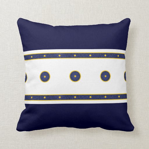Dark Blue with Gold Stars Throw Pillows Zazzle