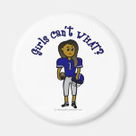 Dark Blue Womens Football Magnets