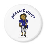 Dark Blue Womens Football Magnets