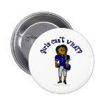 Dark Blue Womens Football Pinback Button