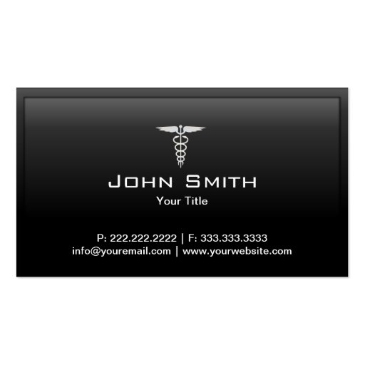 Dark Border Medical Care Appointment Business Card (front side)