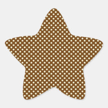 Dark Brown and Linen Autumn Dot Pattern Star Stickers