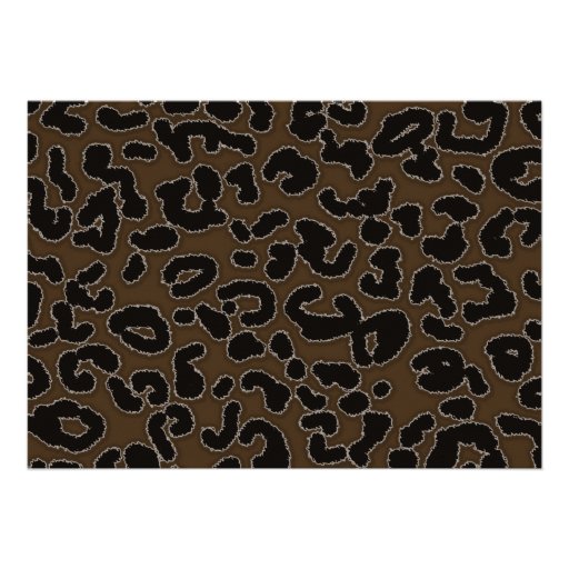 Dark Brown Leopard Animal Print; Personalized Announcements