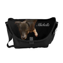 Dark Brown Puppy Messenger Bag messenger bags