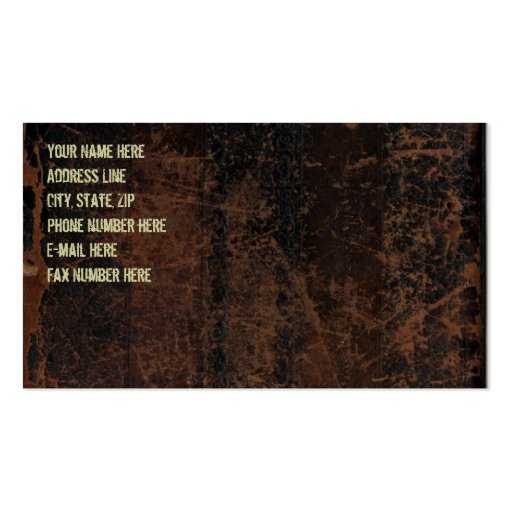 Dark Brown Scuffed Leather Look Business Card (back side)