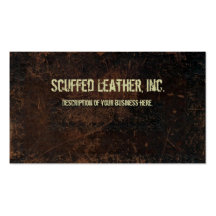 Dark Brown Scuffed Leather Look Business Card