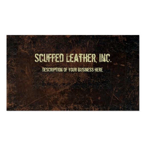 Dark Brown Scuffed Leather Look Business Card (front side)