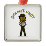 Dark Brown Sheriff Girl Christmas Ornament