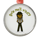 Dark Brown Sheriff Girl Christmas Ornaments