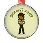Dark Brown Sheriff Girl Christmas Tree Ornaments