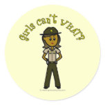 Dark Brown Sheriff Girl Sticker