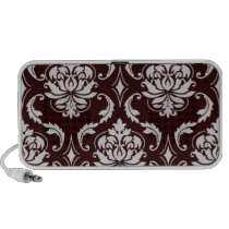 Dark Brown Vintage Damask Pattern speakers