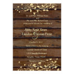 Dark Brown Wood Look Wedding Invitation