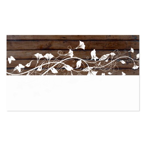Dark Brown Wood Place Cards Business Card (back side)