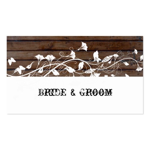 Dark Brown Wood Place Cards Business Card (front side)