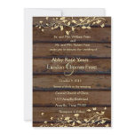 Dark Brown Wood Wedding Invitation