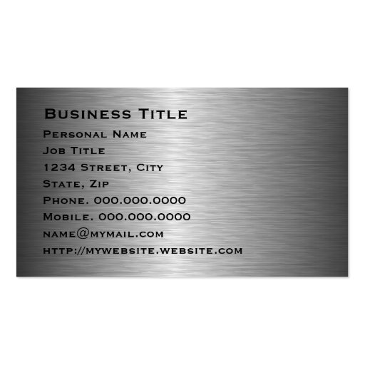 Dark Brushed Silver  Business Card (back side)