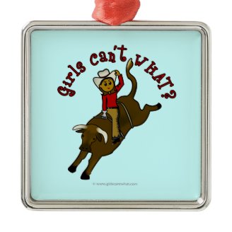 Dark Bull Rider Christmas Tree Ornament