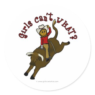 Dark Bull Rider Round Stickers