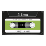 Dark Cassette Tape(Green) Music DJ Business Card