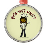 Dark Chef Girl Christmas Ornament