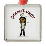 Dark Chef Girl Christmas Ornaments