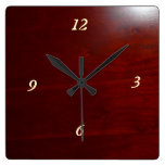 Dark cherry wood look wall clocks