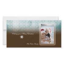 Dark chocolate blue christmas photocard