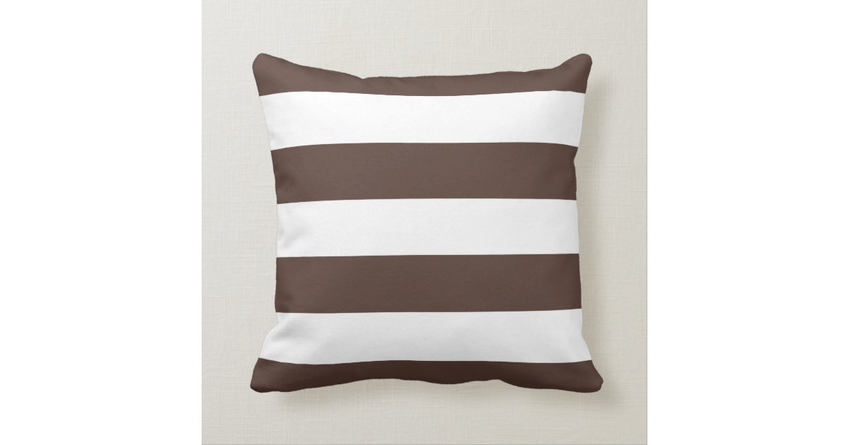 Dark chocolate brown and white throw pillow Zazzle