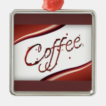 DARK CHOCOLATE BROWN COFFEE TYPOGRAPHY GRAPHICS DI CHRISTMAS ORNAMENT