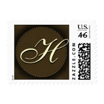 Dark chocolate brown H postage by aslentz Dark chocolate brown H postage