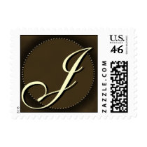 Dark chocolate brown J postage by aslentz Dark chocolate brown J postage