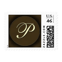 Dark chocolate brown P - Customized postage by aslentz Dark chocolate brown P - Customized postage