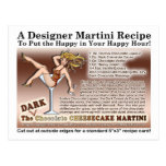 Dark Chocolate Cheesecake Martini Recipe Card Postcard
