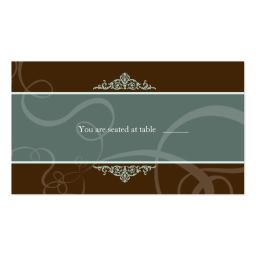 Dark Chocolate Classic Wedding place card Business Card (back side)
