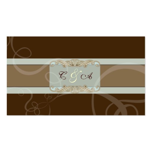 Dark Chocolate Classic Wedding place card Business Card (front side)
